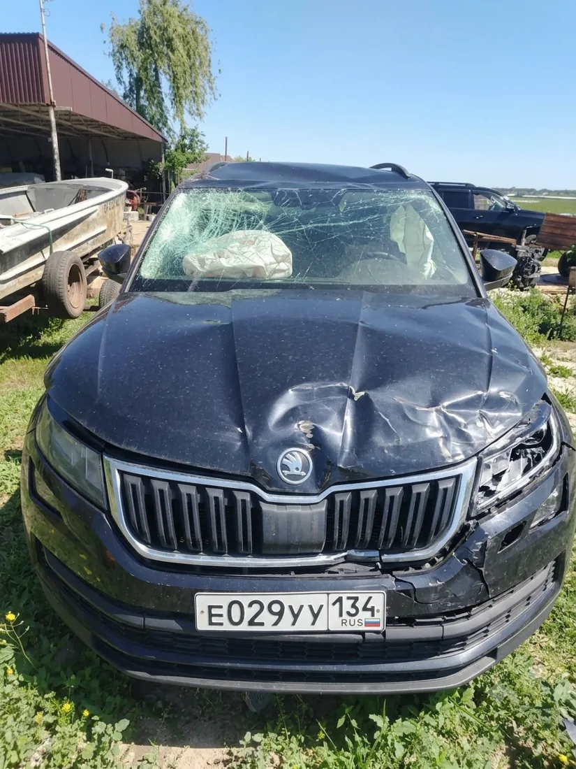 Škoda Kodiaq после ДТП — исходная фотография выкупленного автомобиля